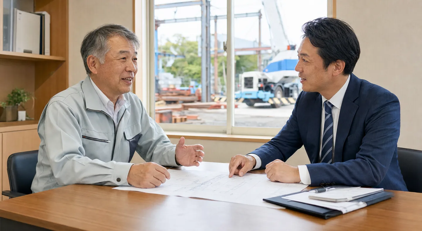 茨城の建設・設備工事会社で事業承継を相談する経営者