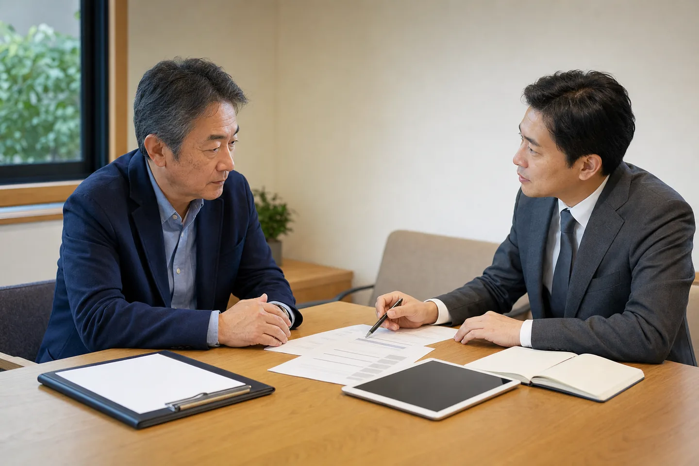 会社売却前に株主と資産の資料を確認する経営者